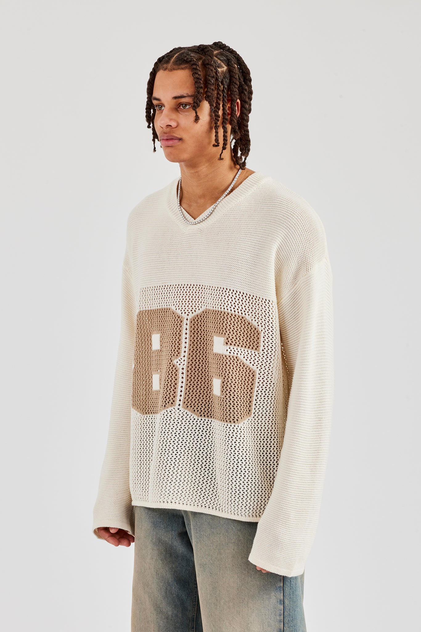 Long Sleeve 86 Knit Varsity - Ecru